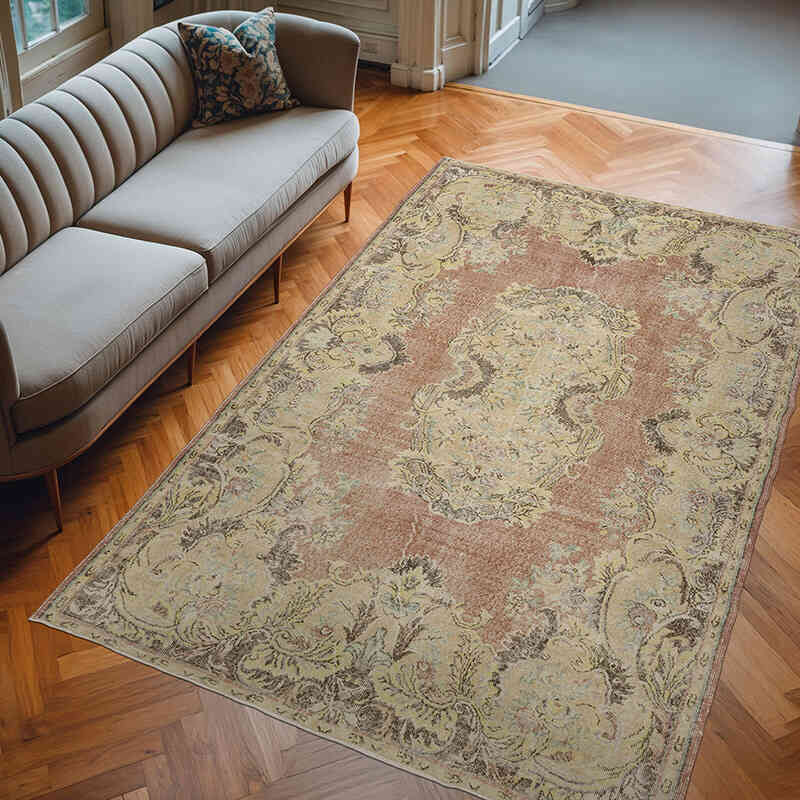 Vintage Turkish Hand-Knotted Rug - 6' 7" x 10'  (79" x 120") - K0066606