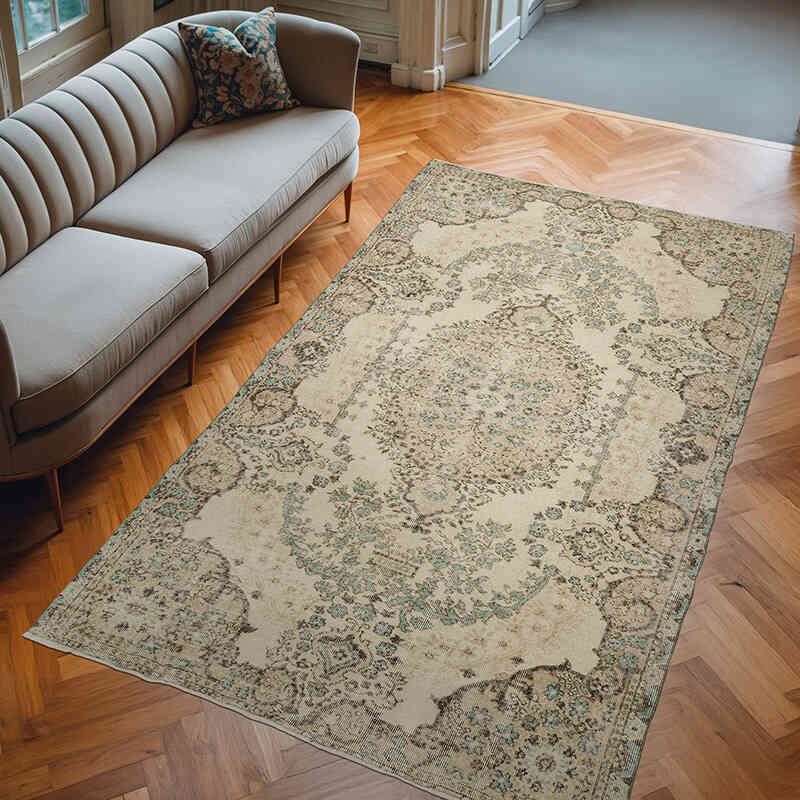 Alfombra Vintage Turca Anudada a Mano - 186 cm x 308 cm - K0066607