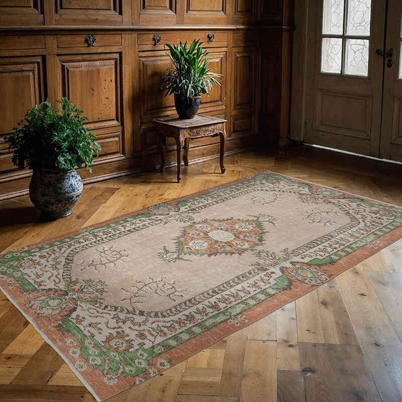 Vintage Turkish Hand-Knotted Rug - 4' 4" x 7' 7" (52" x 91") - K0066630
