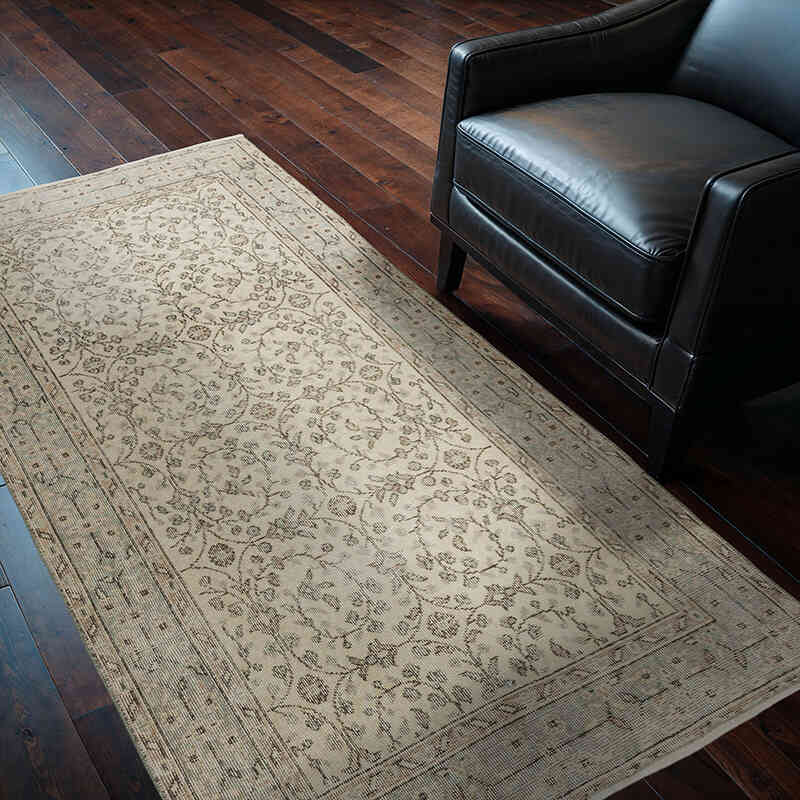 Alfombra Vintage Turca Anudada a Mano - 119 cm x 205 cm - K0066646