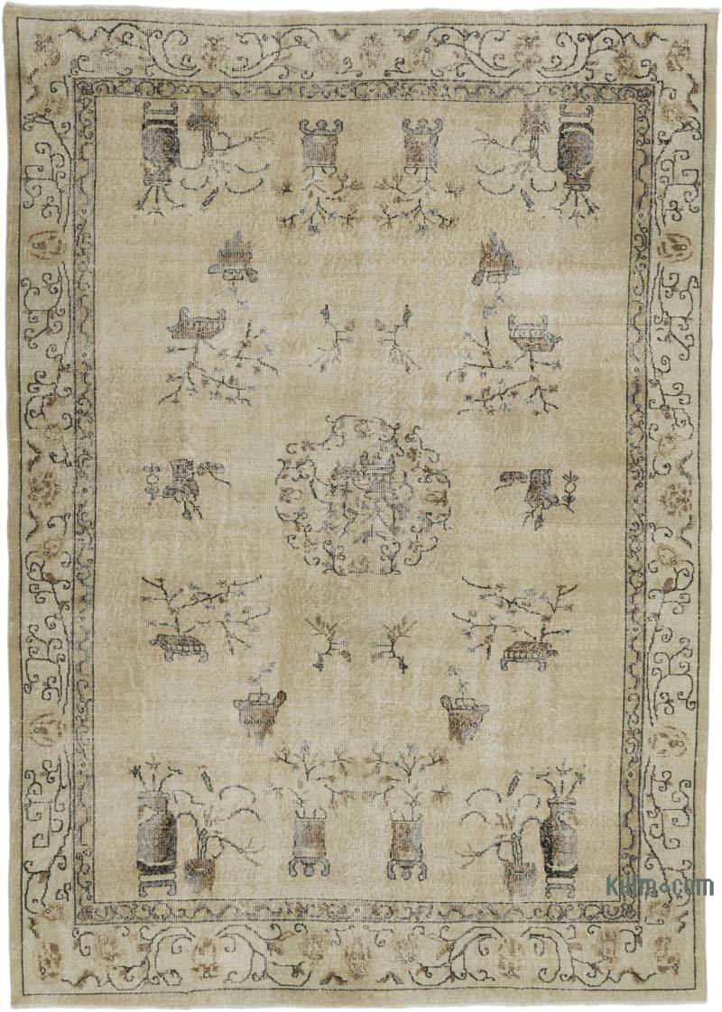 Vintage Turkish Hand-Knotted Rug - 7'  x 9' 11" (84" x 119") - K0066672