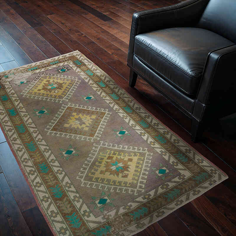 Vintage Turkish Hand-Knotted Rug - 3' 9" x 5' 7" (45" x 67") - K0066684