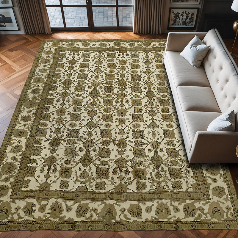 Vintage Hand-Knotted Oriental Rug - 9' 2" x 12' 4" (110" x 148") - K0066736