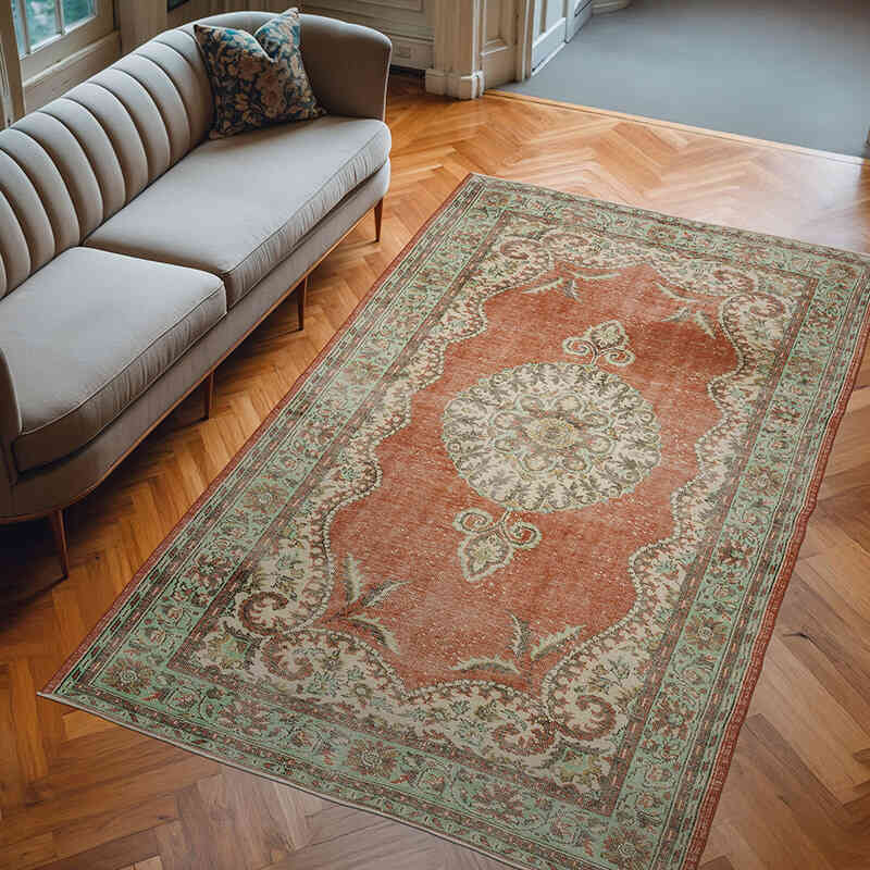 Vintage Turkish Hand-Knotted Rug - 6' 4" x 10' 1" (76" x 121") - K0066775