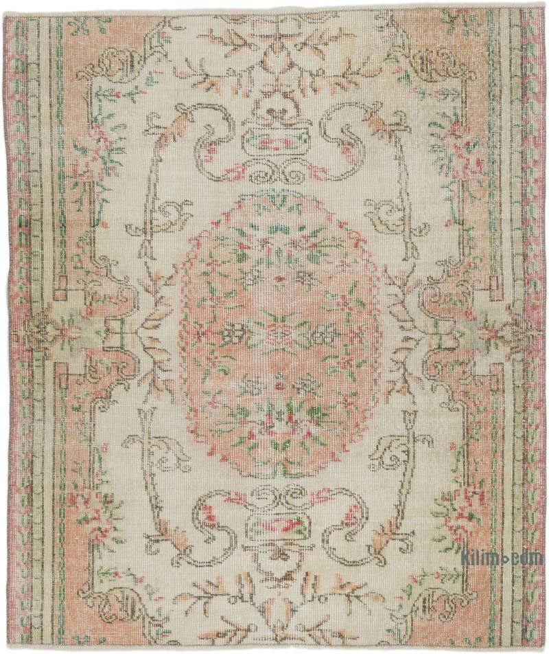 Alfombra Vintage Turca Anudada a Mano - 120 cm x 140 cm - K0066786