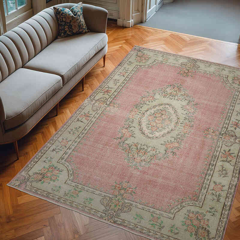 Vintage Turkish Hand-Knotted Rug - 6' 9" x 9' 2" (81" x 110") - K0066801