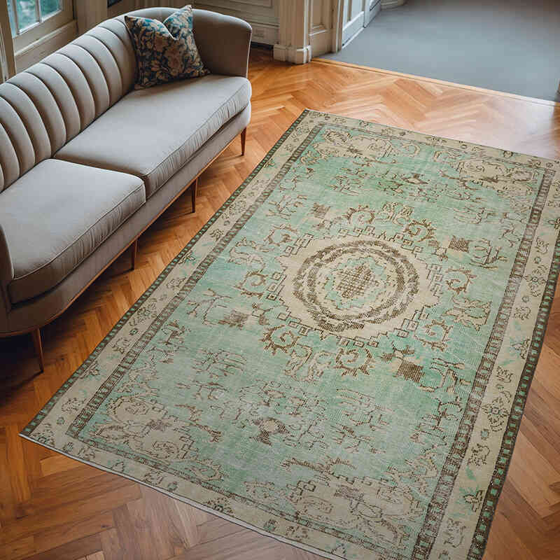 Alfombra Vintage Turca Anudada a Mano - 187 cm x 280 cm - K0066802