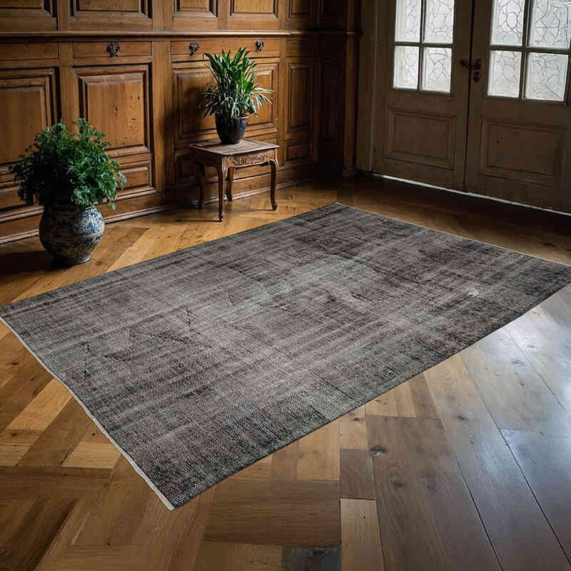 Over-dyed Vintage Hand-Knotted Turkish Rug - 5' 6" x 8'  (66" x 96") - K0066803