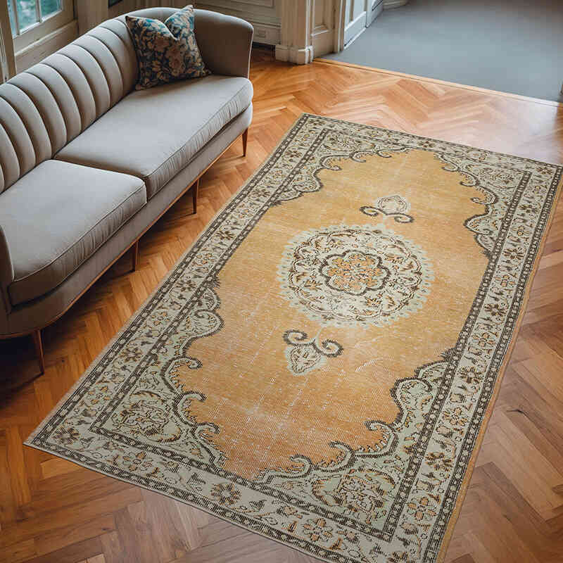 Vintage Turkish Hand-Knotted Rug - 5' 9" x 9' 5" (69" x 113") - K0066805