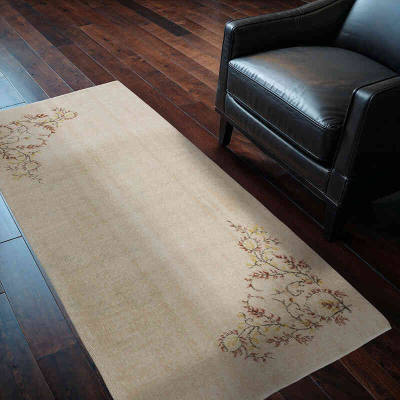 Vintage Turkish Hand-Knotted Rug - 3' 3" x 6' 3" (39" x 75") - K0066812