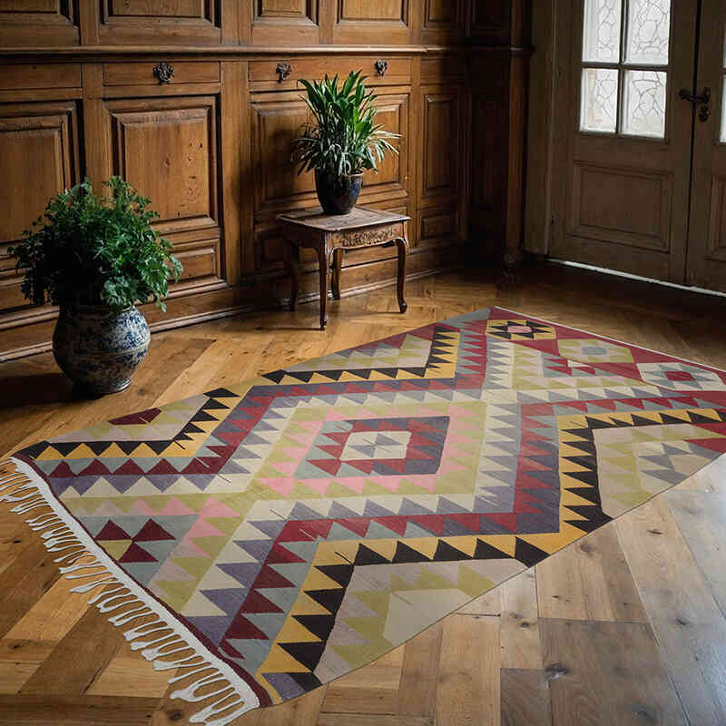 Alfombra Vintage Milas Kilim - 153 cm x 242 cm - K0066849