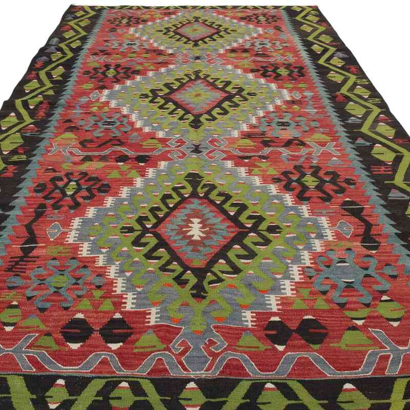 Vintage Kilim, Accent Kilim, Turkish Kilim, Antique Kilim, 35x71 inches Green Kilim, Office Kilim, Entry Kilim, online 9770