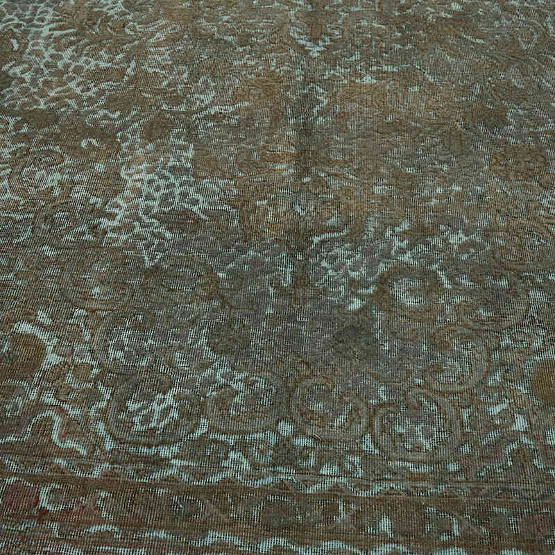 Brown Over-dyed Vintage Hand-Knotted Oriental Rug - 8' 5" x 11' 9" (101" x 141") - K0066932