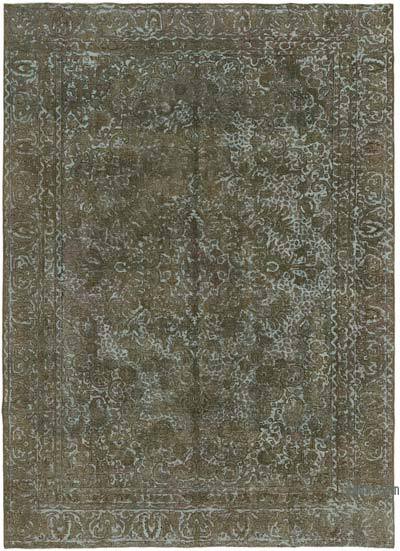 Kahverengi Boyalı El Dokuma Vintage Halı - 257 cm x 357 cm