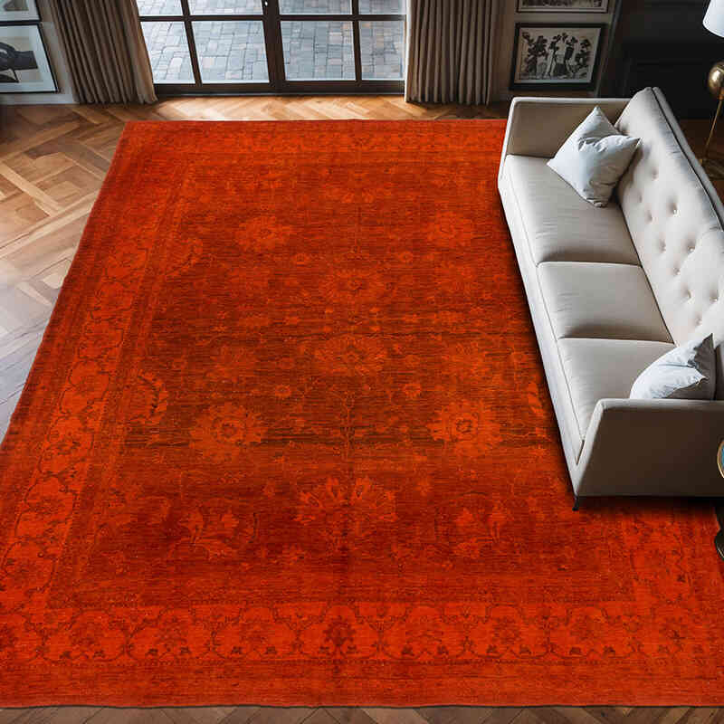 Alfombra Turca Vintage Sobre-teñida - 274 cm x 372 cm - K0066976