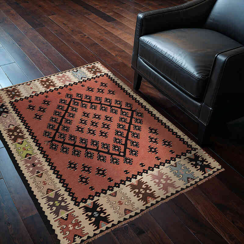 Alfombra Vintage Sharkoy Kilim - 128 cm x 145 cm - K0067008
