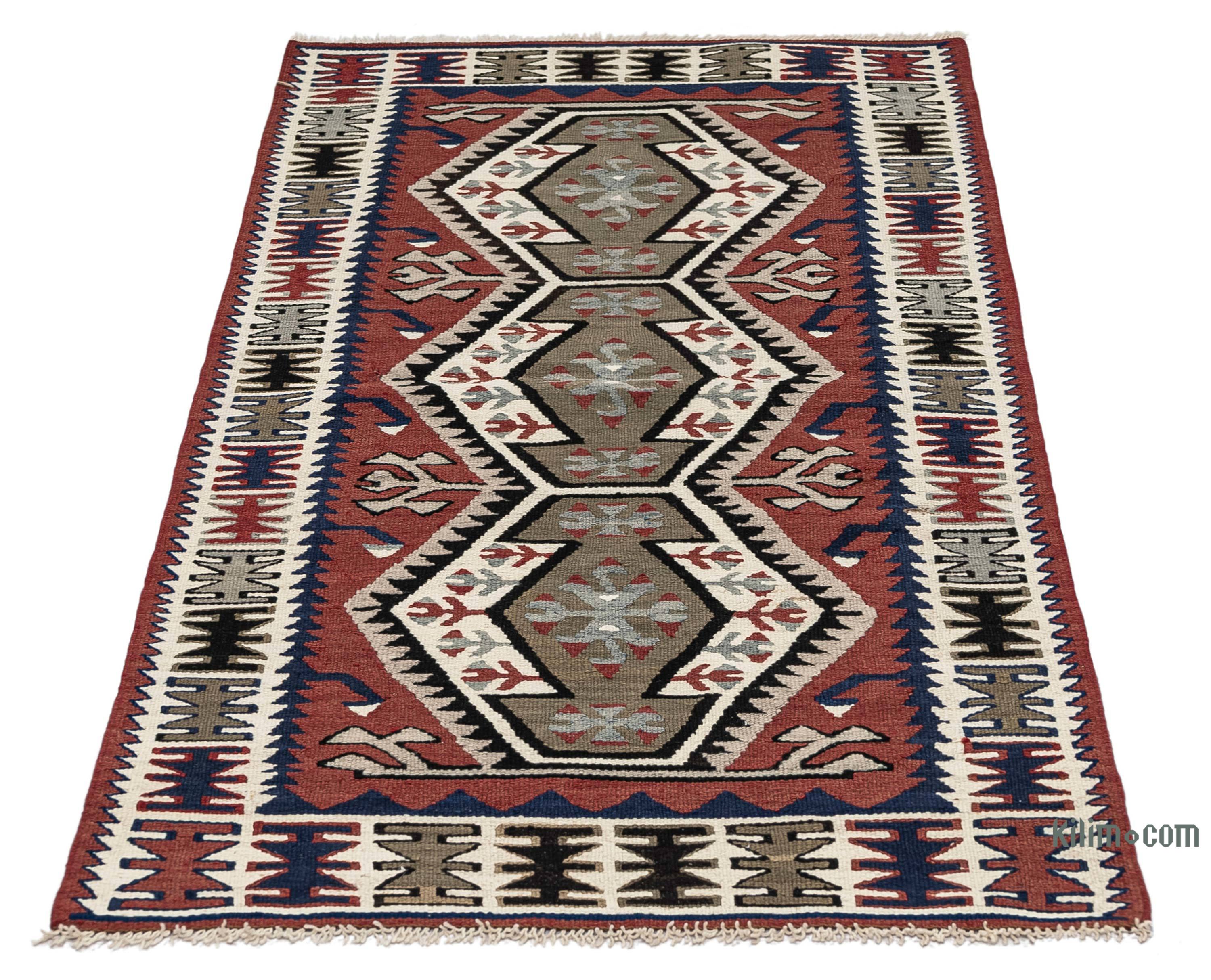 K0067017 Vintage Adana Kilim Rug - 3' 2 x 7' 5 (38 x 89)