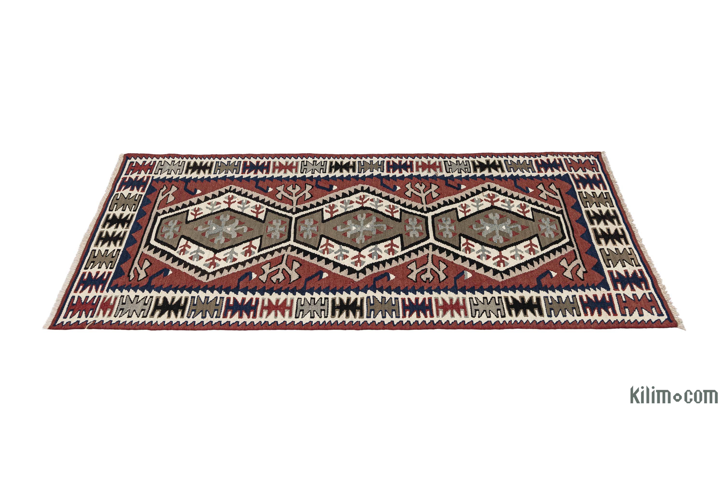 K0067017 Vintage Adana Kilim Rug - 3' 2 x 7' 5 (38 x 89)