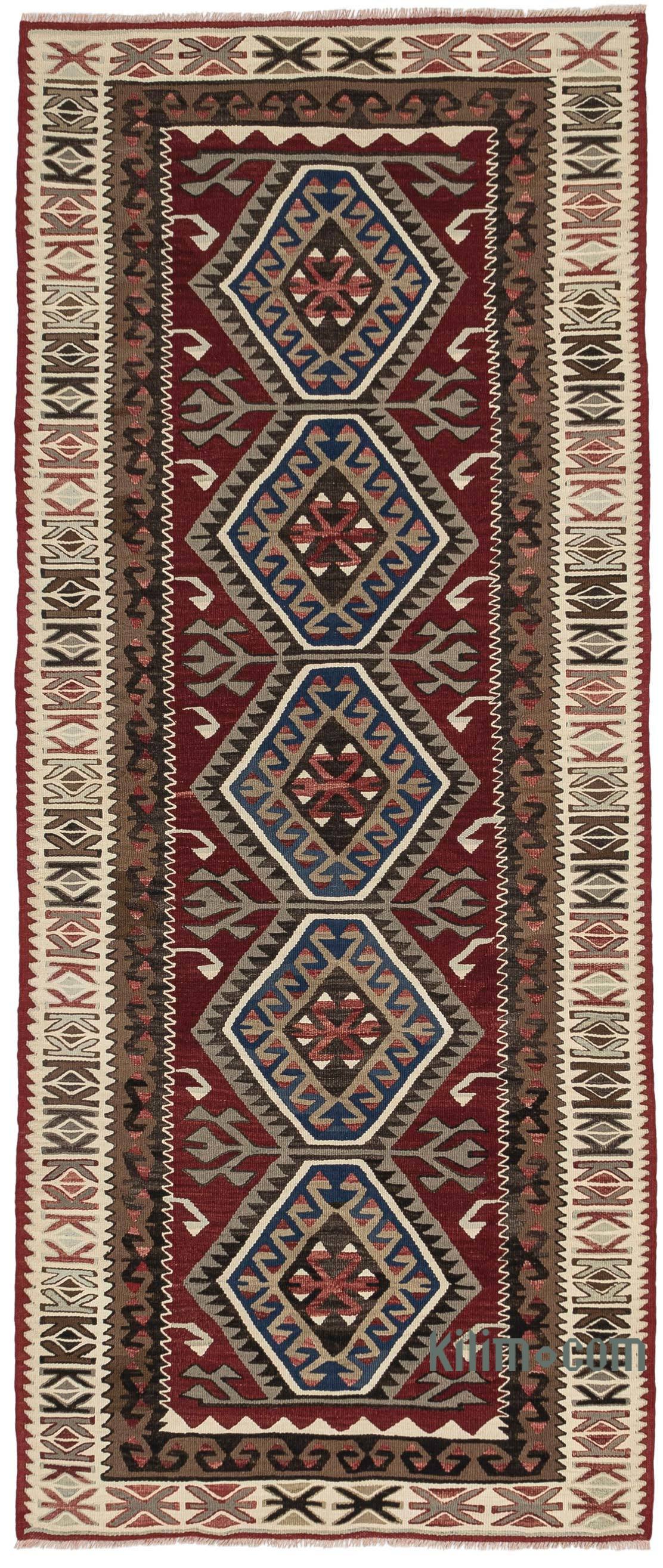 K0067017 Vintage Adana Kilim Rug - 3' 2 x 7' 5 (38 x 89)