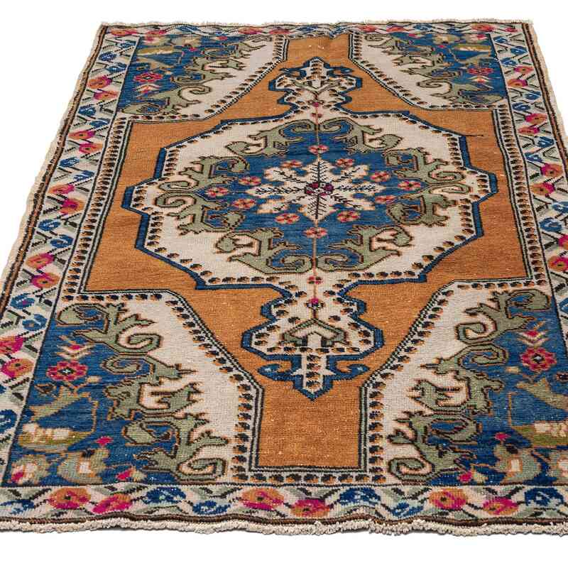 Alfombra Vintage Turca Anudada a Mano - 135 cm x 223 cm - K0067026