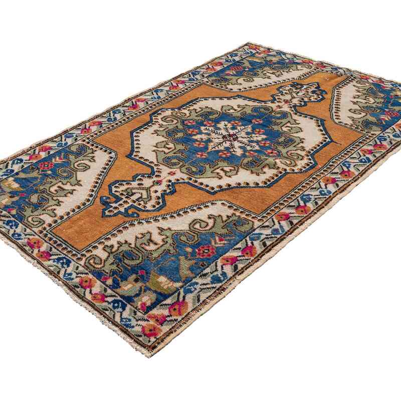 Alfombra Vintage Turca Anudada a Mano - 135 cm x 223 cm - K0067026