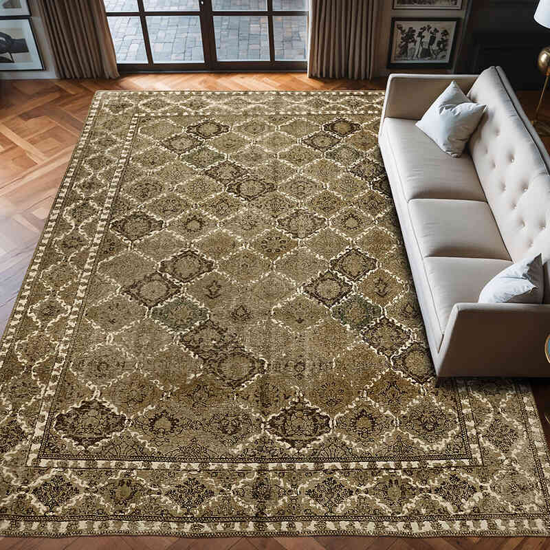 Alfombra Oriental Vintage Anudada a Mano - 300 cm x 398 cm - K0067297
