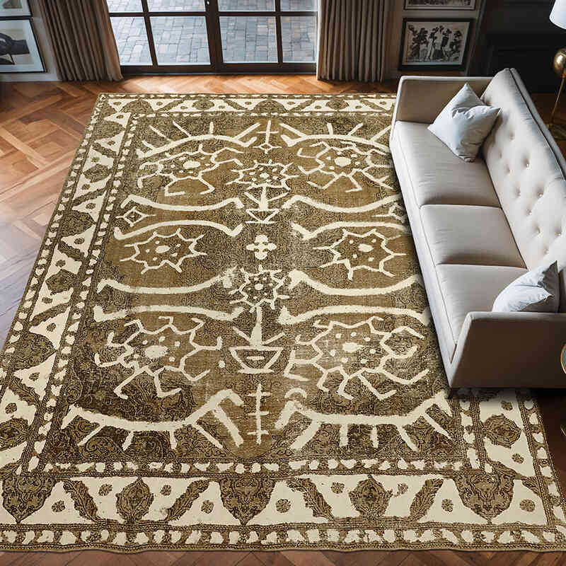 Vintage Hand-Knotted Oriental Rug - 9' 3" x 12' 9" (111" x 153") - K0067302