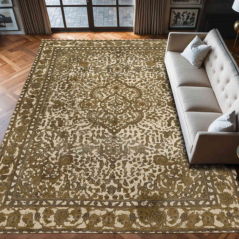 Vintage Hand-Knotted Oriental Rug - 9' 7" x 12' 6" (115" x 150") - K0067304