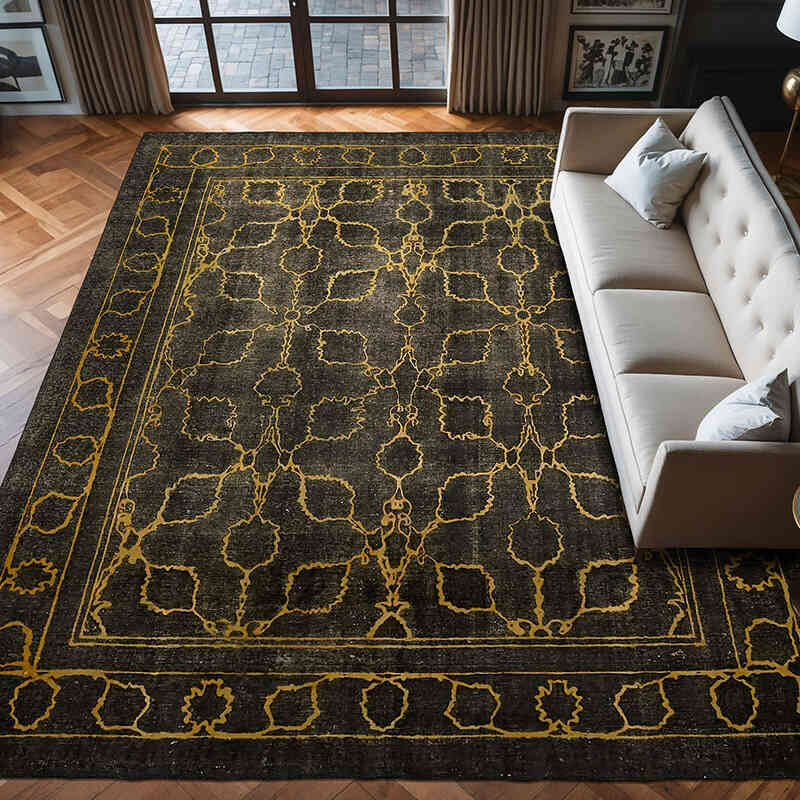 Boyalı El Dokuma Vintage Halı - 300 cm x 377 cm - K0067308