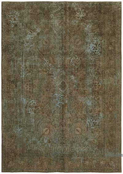 Boyalı El Dokuma Vintage Halı - 243 cm x 342 cm