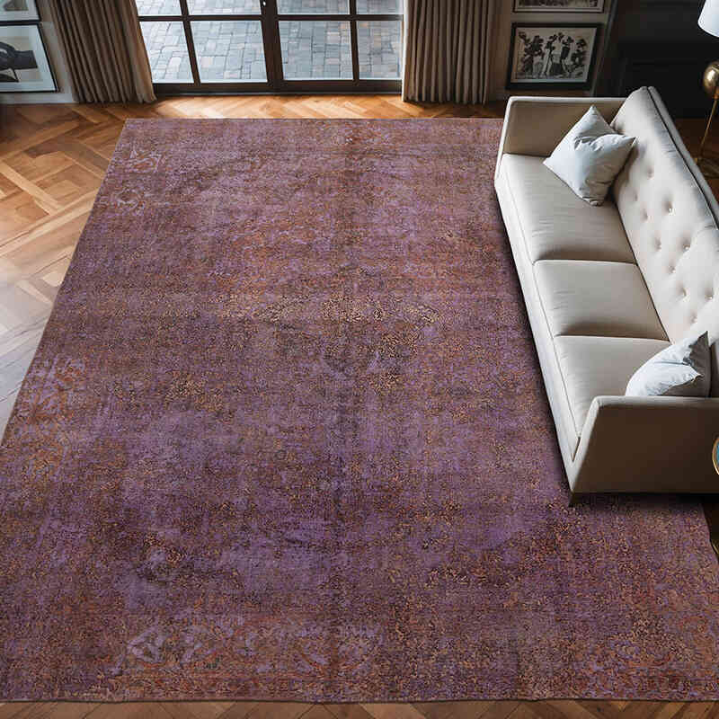 Over-dyed Vintage Hand-Knotted Oriental Rug - 9' 8" x 12' 8" (116" x 152") - K0067323