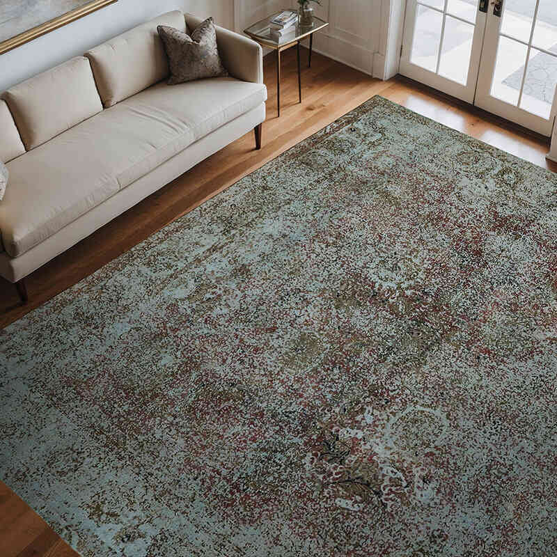 Over-dyed Vintage Hand-Knotted Oriental Rug - 10' 10" x 10' 10" (130" x 130") - K0067329