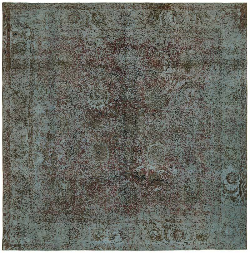 Over-dyed Vintage Hand-Knotted Oriental Rug - 10' 10" x 10' 10" (130" x 130") - K0067329