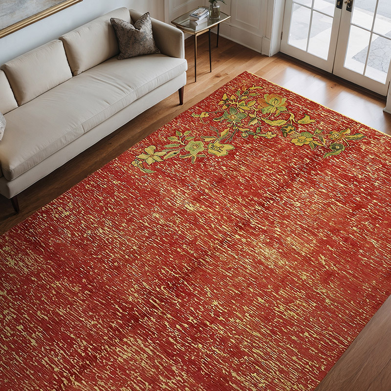 Over-dyed Vintage Hand-Knotted Oriental Rug - 7' 8" x 10' 10" (92" x 130") - K0067333