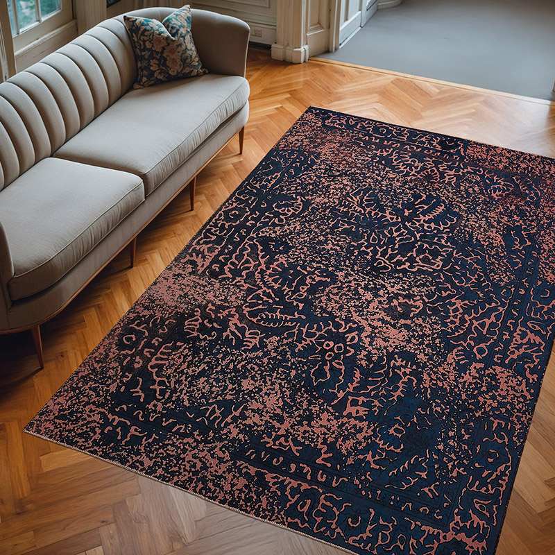 Over-dyed Vintage Hand-Knotted Oriental Rug - 6' 3" x 9'  (75" x 108") - K0067346