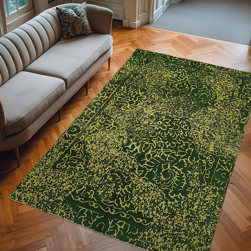 Over-dyed Vintage Hand-Knotted Oriental Rug - 5' 9" x 8' 10" (69" x 106") - K0067352