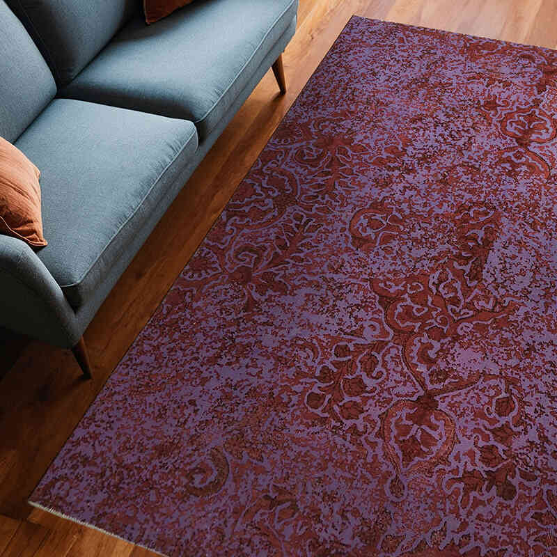Over-dyed Vintage Hand-Knotted Oriental Rug - 6' 8" x 8' 9" (80" x 105") - K0067355