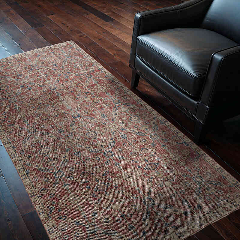 Vintage Turkish Hand-Knotted Rug - 3' 9" x 6' 7" (45" x 79") - K0067435