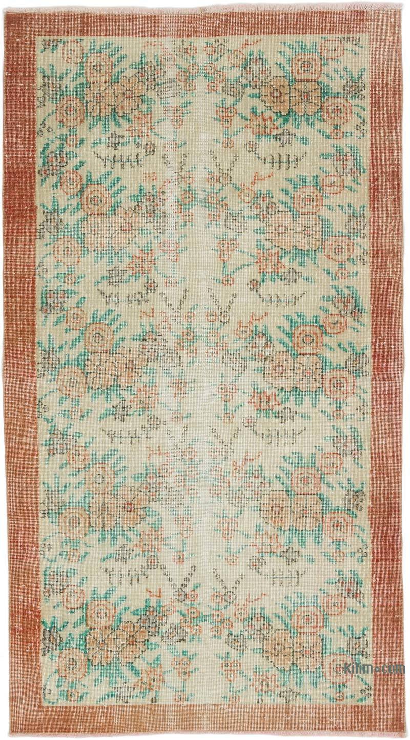 Alfombra Vintage Turca Anudada a Mano - 106 cm x 193 cm - K0067441