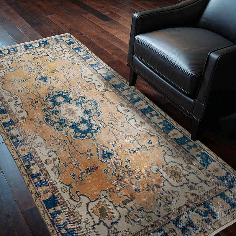 Vintage Turkish Hand-Knotted Rug - 3' 8" x 6' 11" (44" x 83") - K0067476