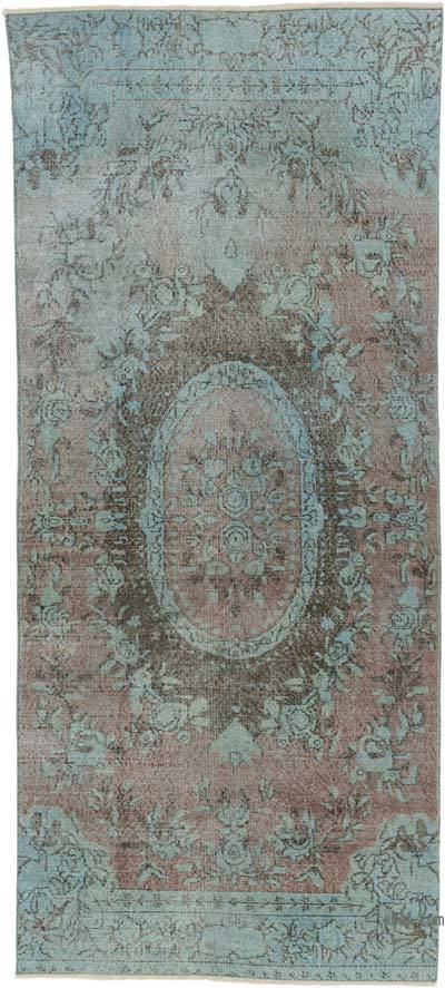 Over-dyed Vintage Hand-Knotted Turkish Rug - 4' 1" x 9' 1" (49" x 109")