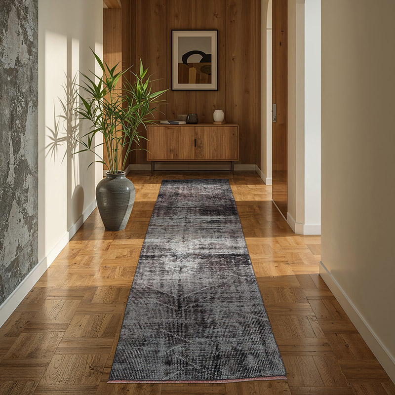 Alfombra de Pasillo Turca Vintage Sobreteñida - 93 cm x 266 cm - K0067489