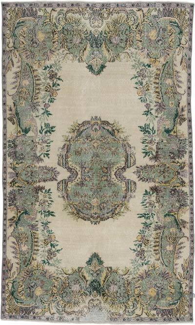 Vintage Turkish Hand-Knotted Rug - 5' 7" x 9' 2" (67" x 110")