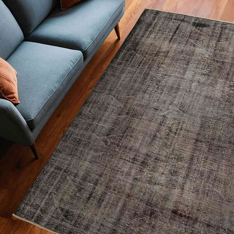Over-dyed Vintage Hand-Knotted Turkish Rug - 6' 4" x 8' 9" (76" x 105") - K0067496