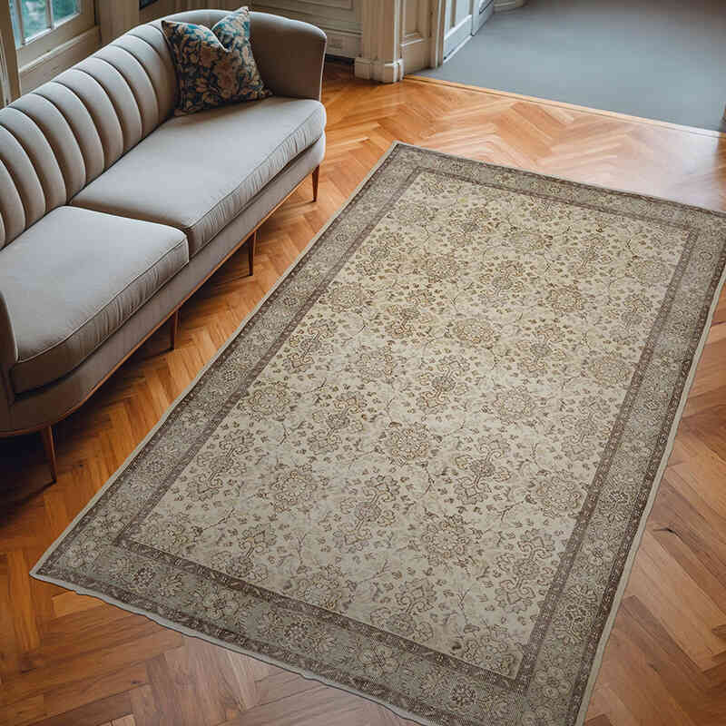Vintage Turkish Hand-Knotted Rug - 6' 2" x 10'  (74" x 120") - K0067502