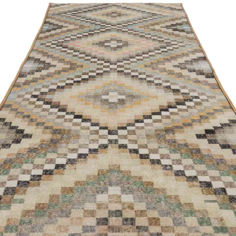 Alfombra Vintage Turca Anudada a Mano - 141 cm x 290 cm - K0067527
