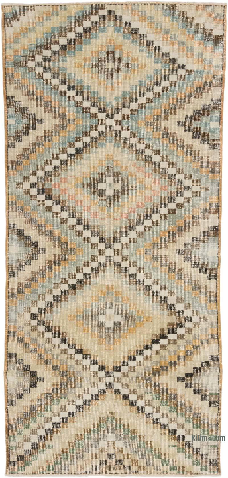Alfombra Vintage Turca Anudada a Mano - 141 cm x 290 cm - K0067527