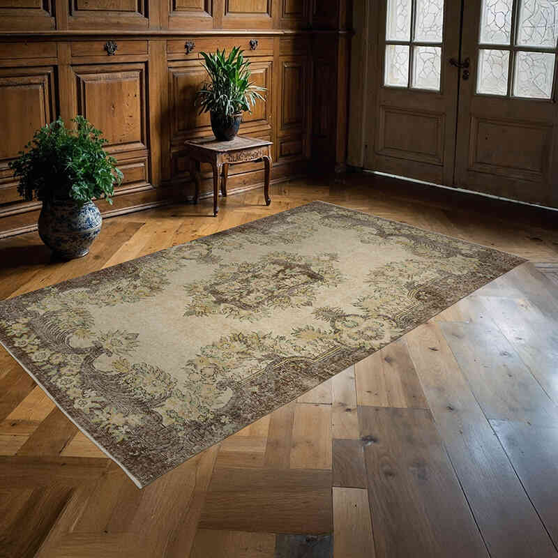 Vintage Turkish Hand-Knotted Rug - 5' 3" x 8' 9" (63" x 105") - K0067538
