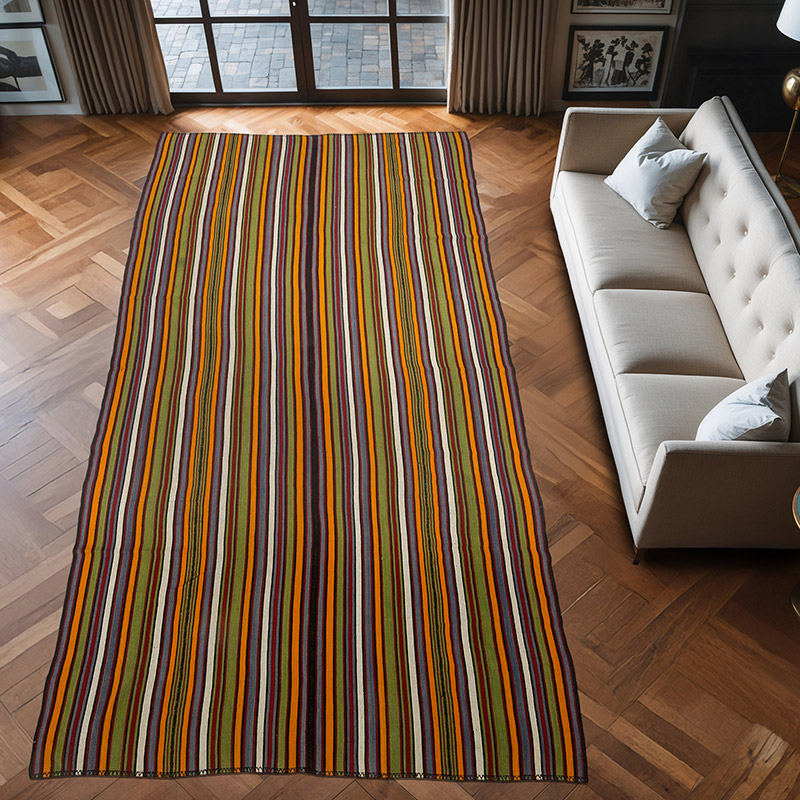 Vintage Anatolian Flatweave Rug - 6'  x 13'  (72" x 156") - K0067583