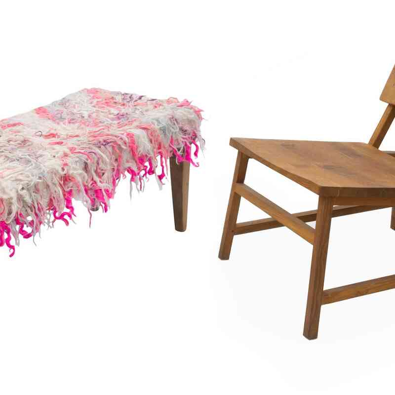 Banco Tapizado con Alfombra Mohair Tulu - K0067599